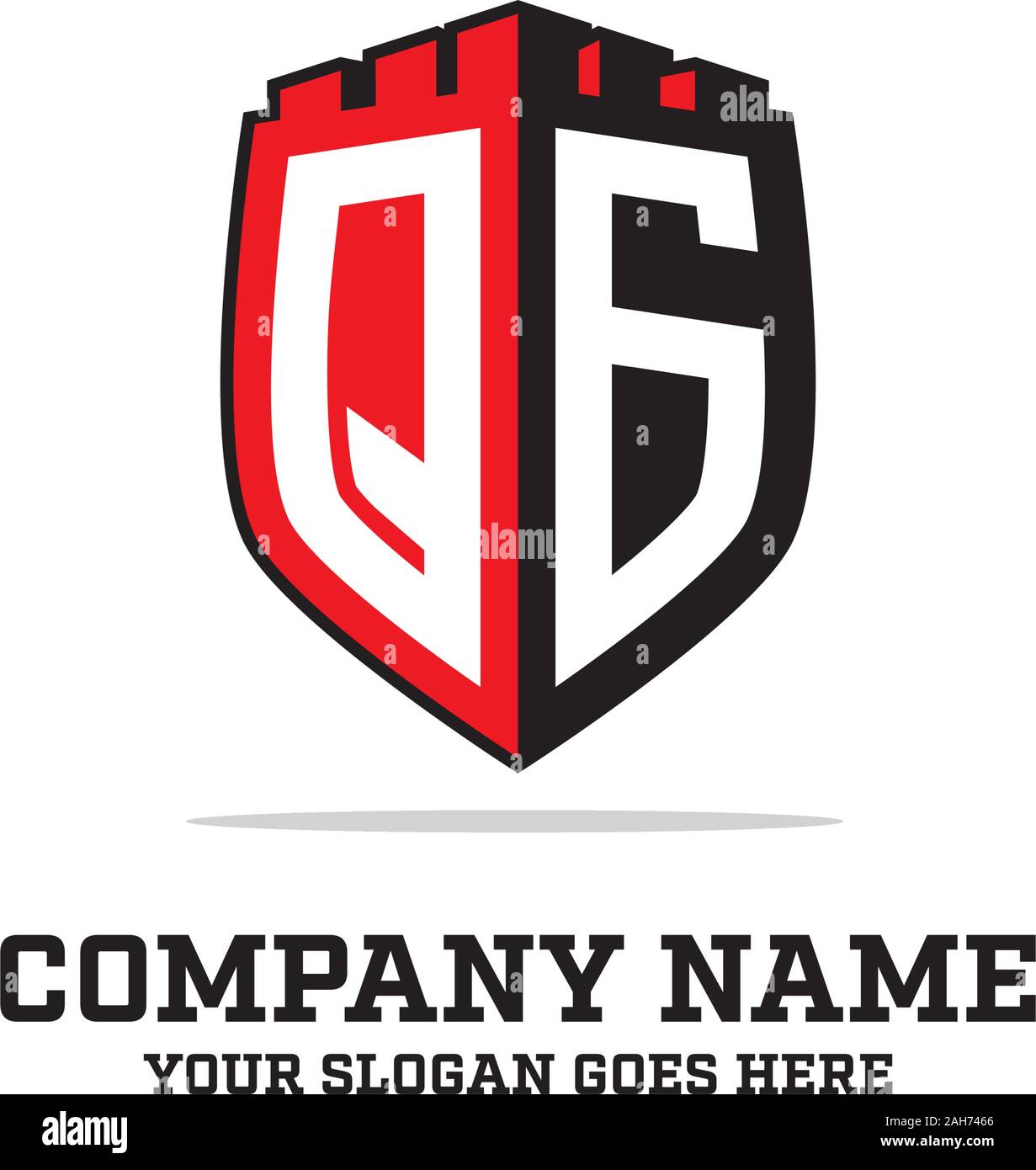 Q G erste Logo Designs, Shield Logo Vorlage, Schreiben logo Inspirationen Stock Vektor