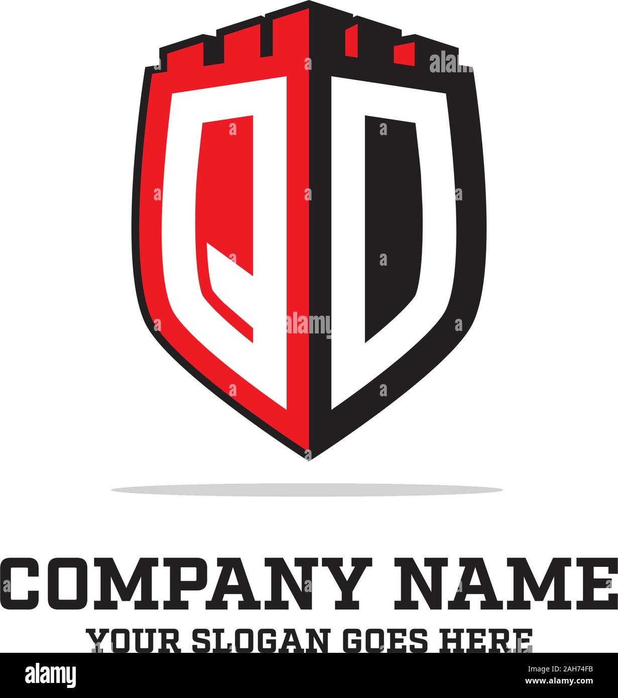 Q D erste Logo Designs, Shield Logo Vorlage, Schreiben logo Inspirationen Stock Vektor
