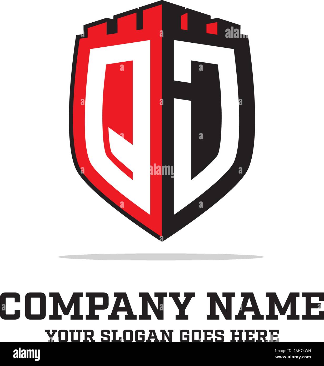 Q J erste Logo Designs, Shield Logo Vorlage, Schreiben logo Inspirationen Stock Vektor