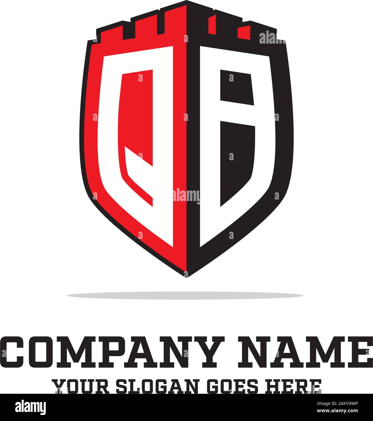 Q B erste Logo Designs, Shield Logo Vorlage, Schreiben logo Inspirationen Stock Vektor