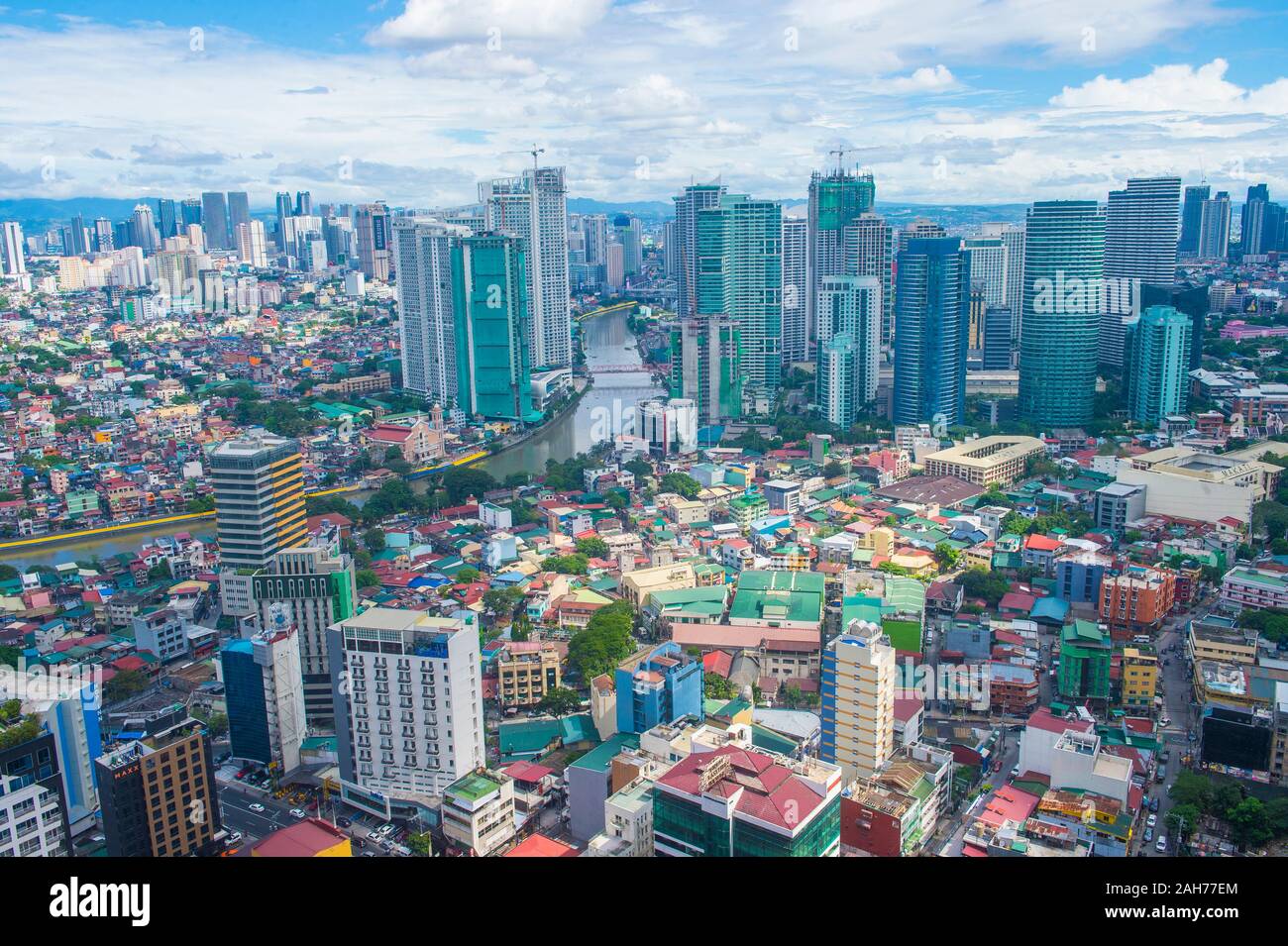 Blick auf Manila Philippinen vom Gebäude in Makati Stockfoto