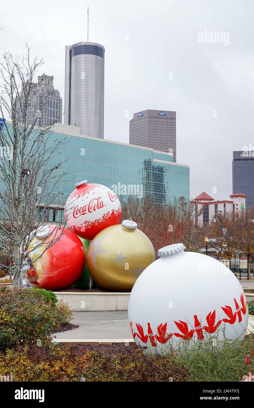 ATLANTA, GA, USA - Dezember 04: Die Welt von Coca-Cola am Pemberton Place ist ein Museum, das der Geschichte von Coca-Cola, einer weltberühmten Soft drink gewidmet Stockfoto