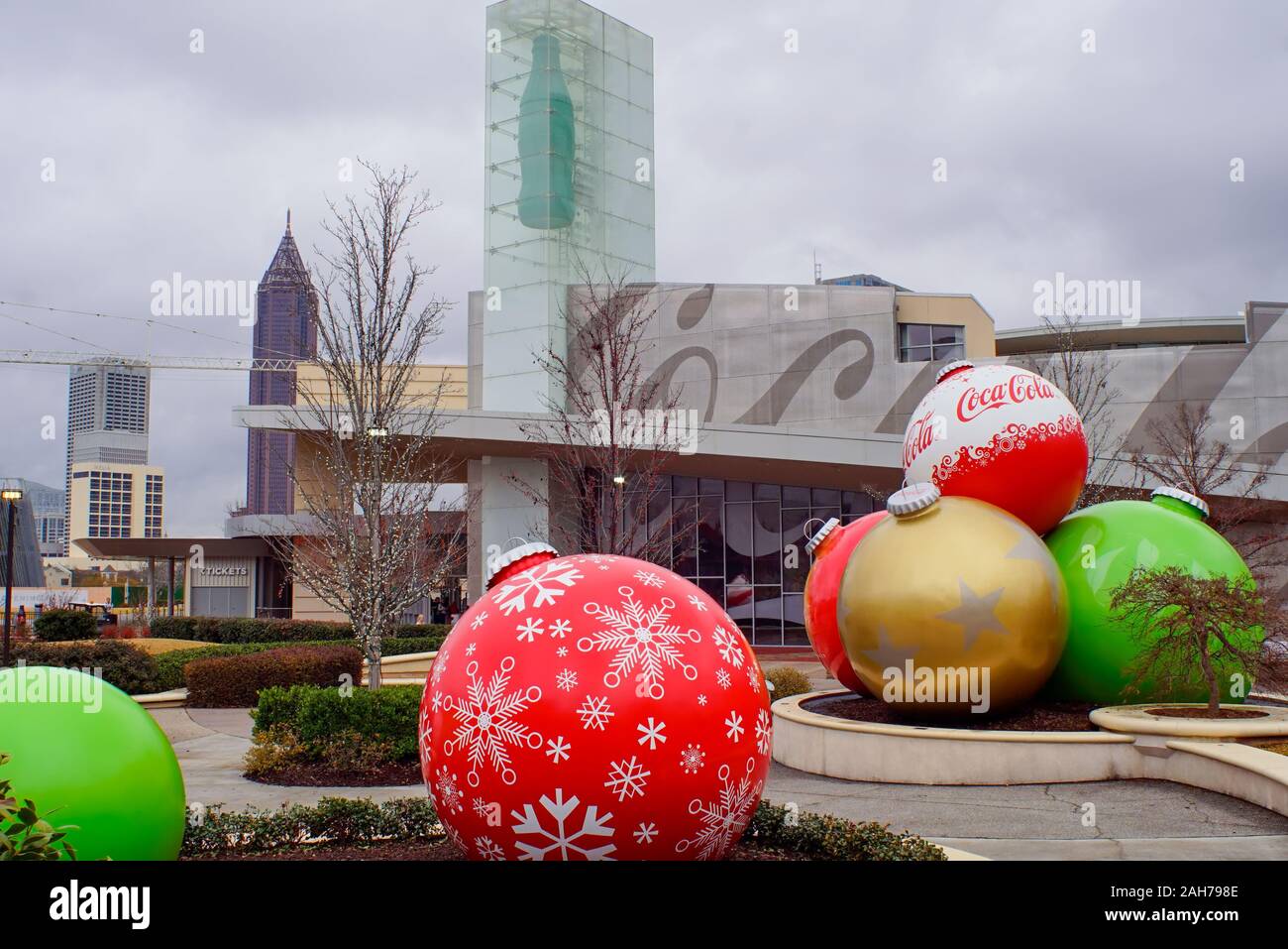 ATLANTA, GA, USA - Dezember 04: Die Welt von Coca-Cola am Pemberton Place ist ein Museum, das der Geschichte von Coca-Cola, einer weltberühmten Soft drink gewidmet Stockfoto
