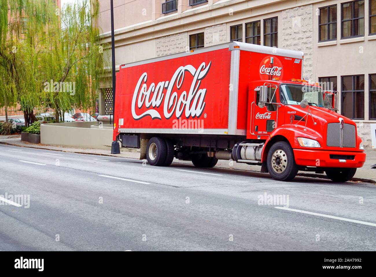 ATLANTA, GA, USA - Dezember 04: Die Welt von Coca-Cola am Pemberton Place ist ein Museum, das der Geschichte von Coca-Cola, einer weltberühmten Soft drink gewidmet Stockfoto
