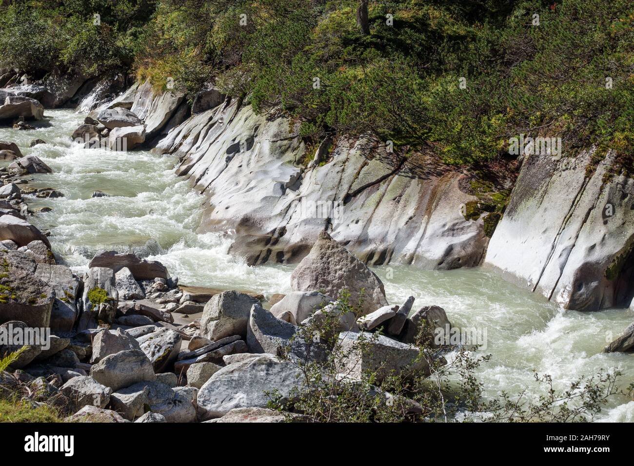 Obersulzbach torrent. Geologie von obersulzbachtal Alpine Valley. Venediger Gruppe. Nationalpark Hohe Tauern. Österreichischen Alpen. Europa. Stockfoto