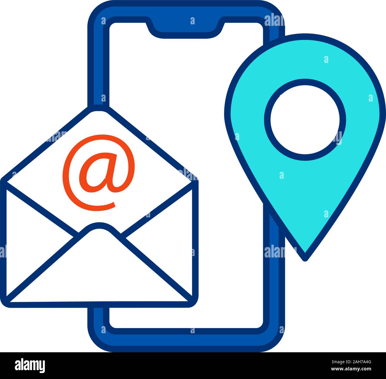 Kontakt informationen Farbe Symbol. Telefon, E-Mail, Standort. Nehmen Sie  mit uns Kontakt auf. Kommunikation. Smartphone, Umschlag, lokalisieren.  Isolierte Vector Illustration Stock-Vektorgrafik - Alamy
