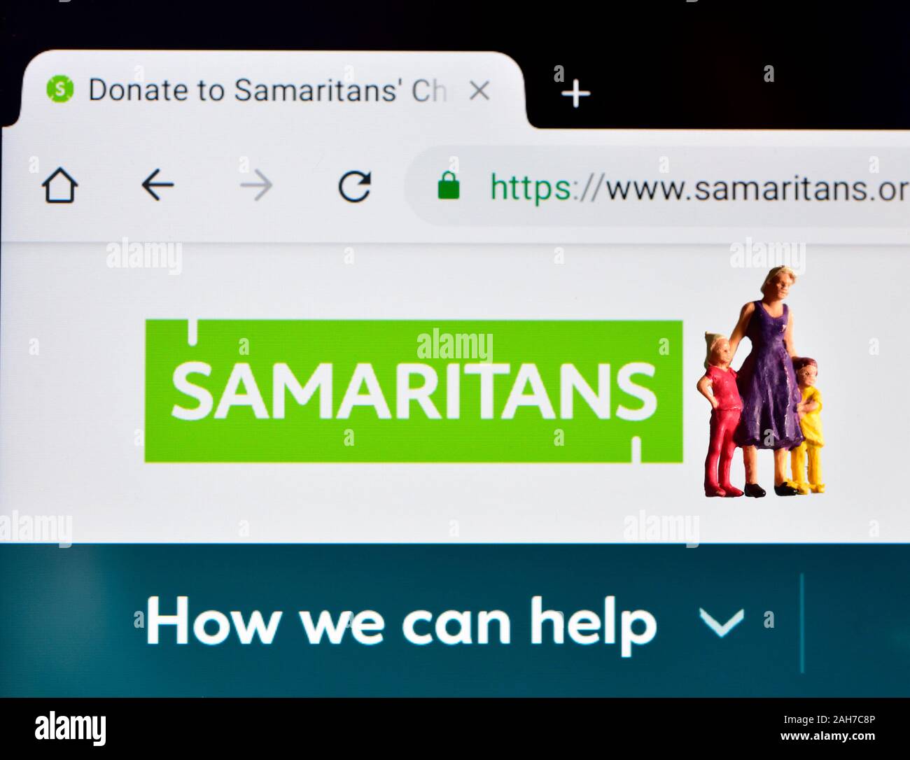 Samariter Webseite mit minifigürchen Stockfoto