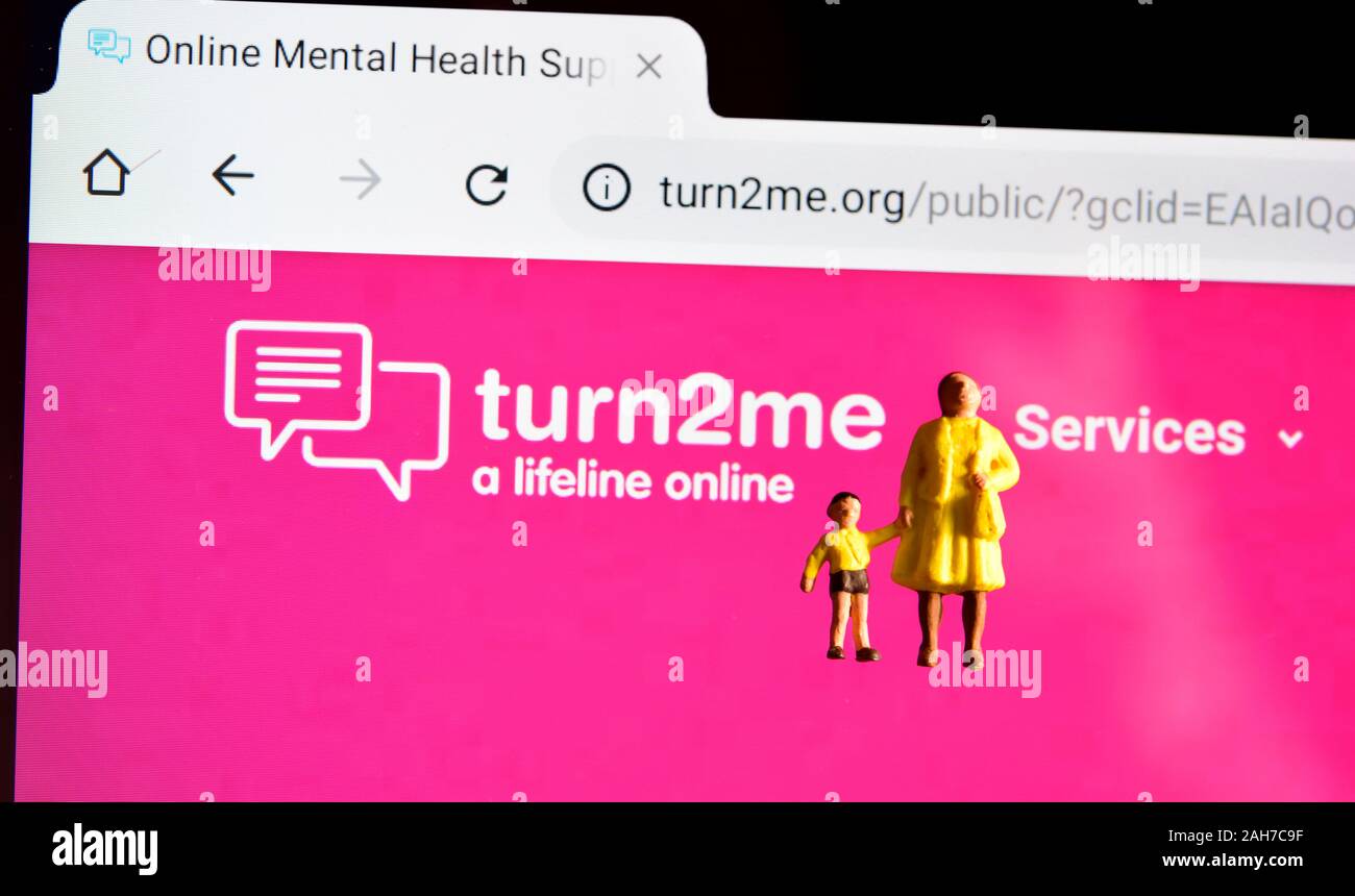 Turn 2 Me, on Mental Health Support Webseite Stockfoto