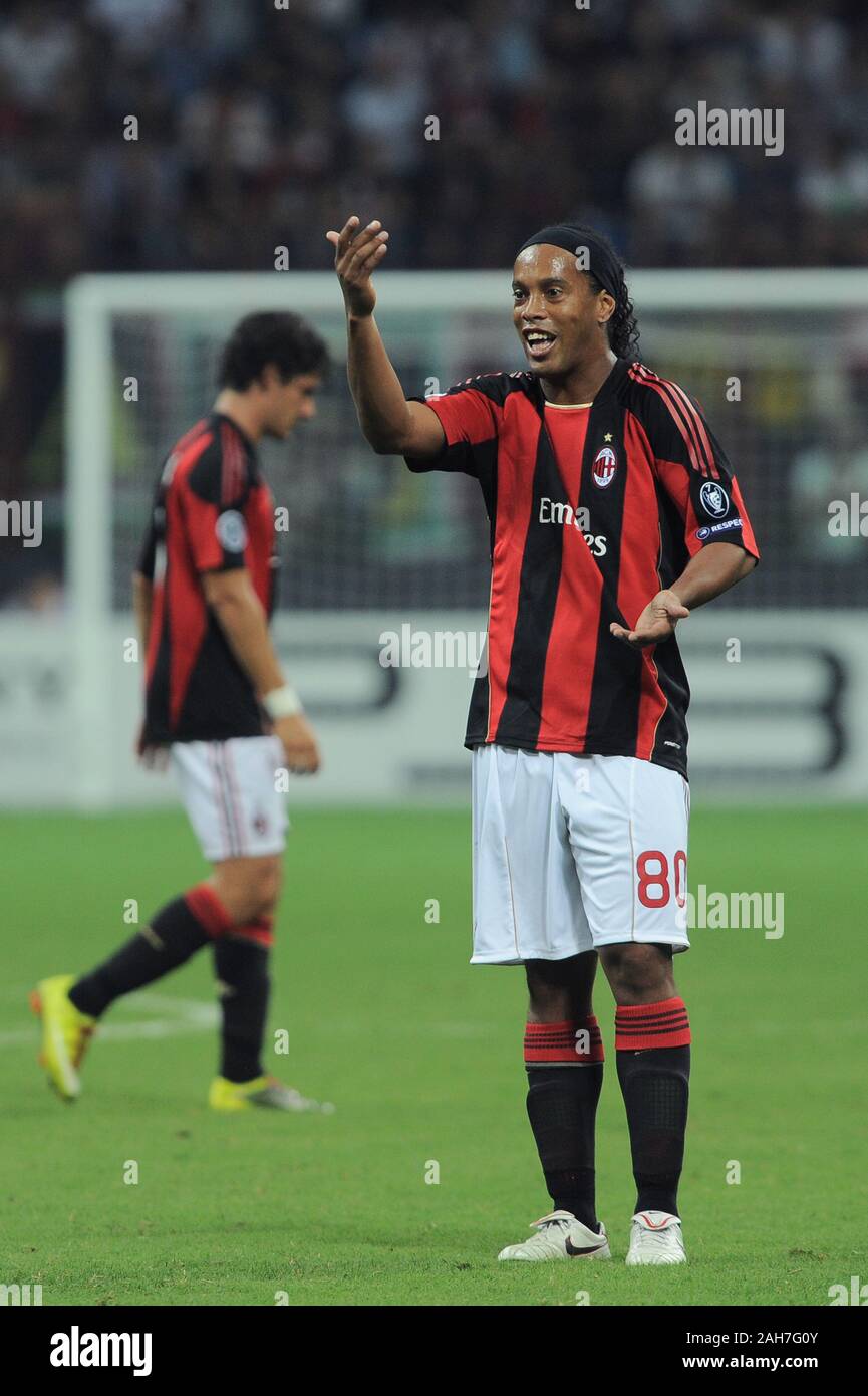 Mailand, Italien, 15. September 2010,'' San Siro Stadion, UEFA Champions League 2010/2011, AC Mailand - AJ Auxerre: Ronaldinho während des Spiels Stockfoto