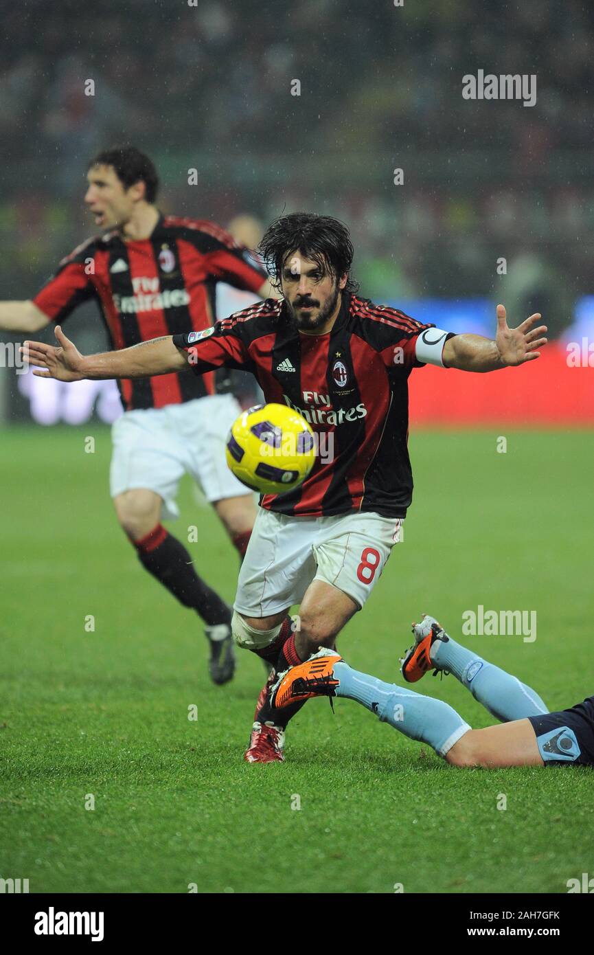 Mailand, Italien, 30. Oktober 2010, 'G.' Meazza San Siro Stadion, Campionato di Calcio Seria A 2010/2011, AC Mailand-FC Juventus: Gennaro Gattuso in Acti Stockfoto