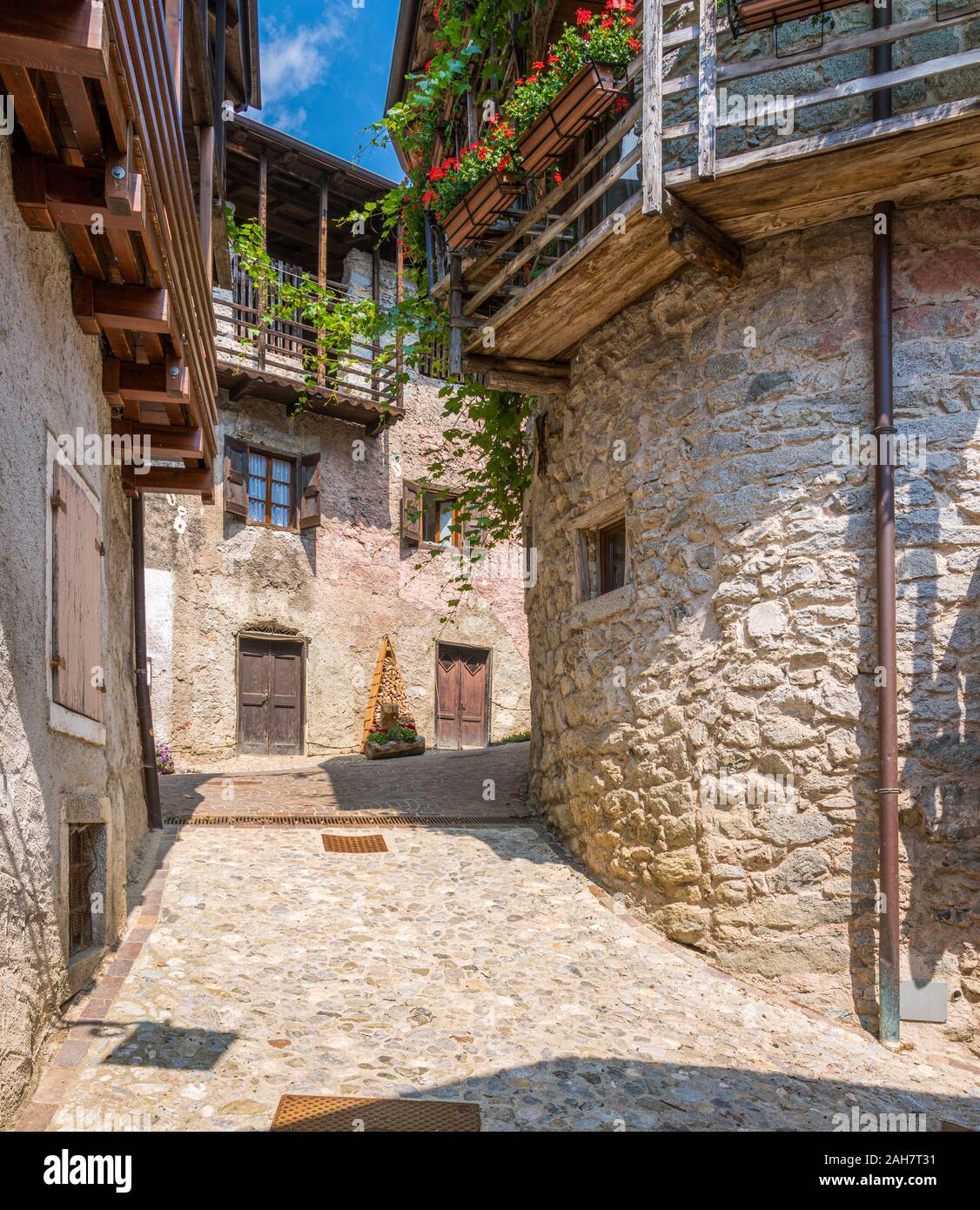 Das malerische Dorf Rango, in der Provinz Trient, Trentino Alto Adige, Italien. Stockfoto