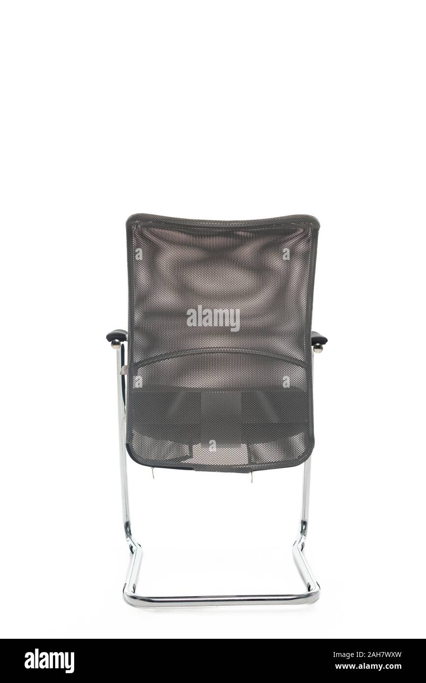 Komfortabler Stuhl mit Schwarz isoliert auf weißem Stockfoto