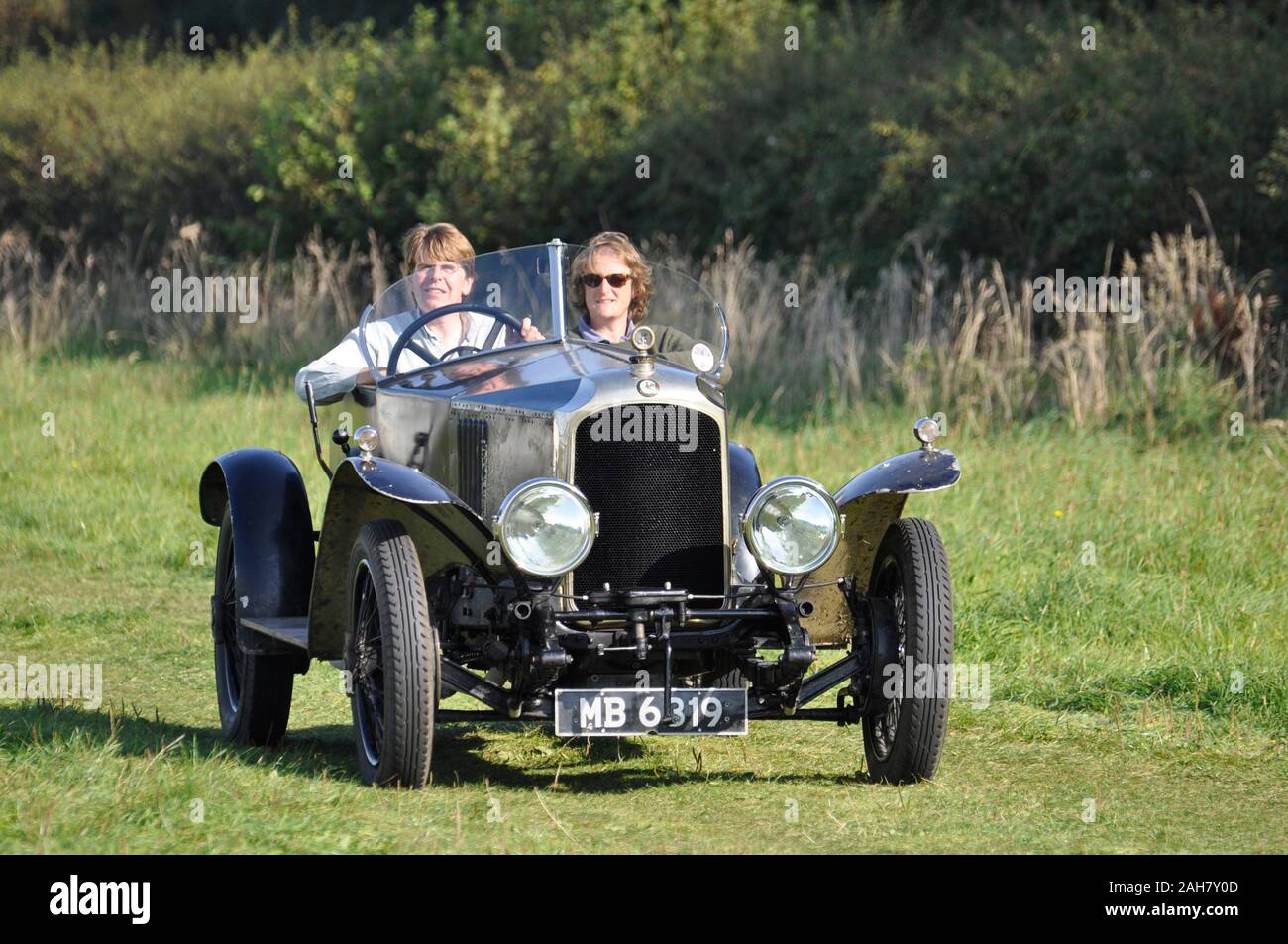 Jahrgang 1920 Vauxhall 2-sitzer Tourer mit einem Boot Schwanz in Compton Abbas Flugplatz, Dorset, England, Großbritannien Stockfoto