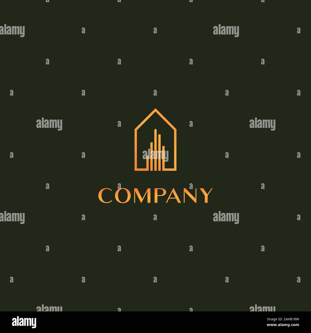 Abstrakte Gold Gebäude Logo Konzept, Immobilien Logo Design Vorlage, gehobenen Logo Konzept, Profesional Logo Vektor, Luxushotel, EPS 10. Stock Vektor