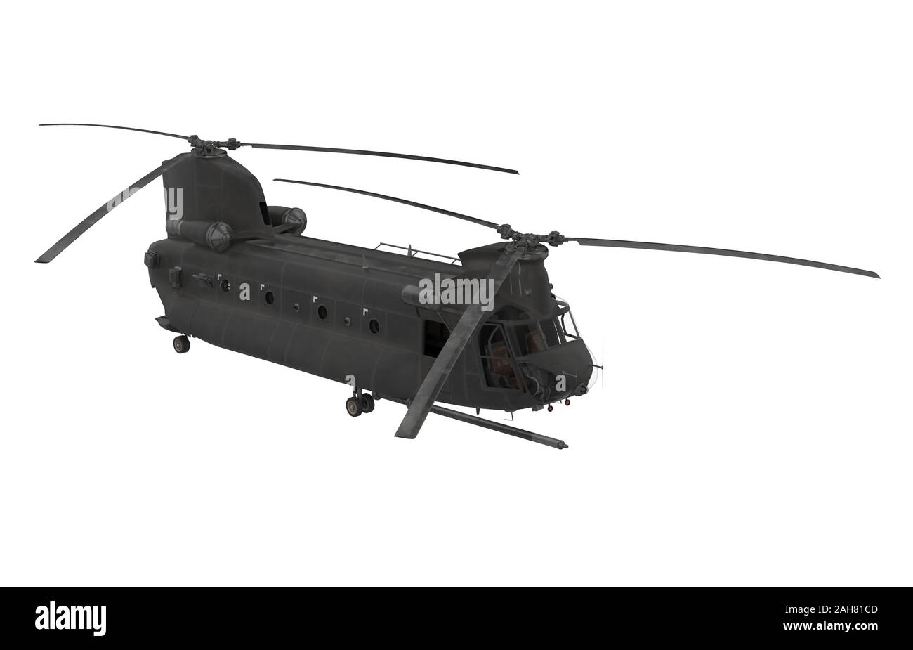 Militärische Hubschrauber isoliert Stockfoto