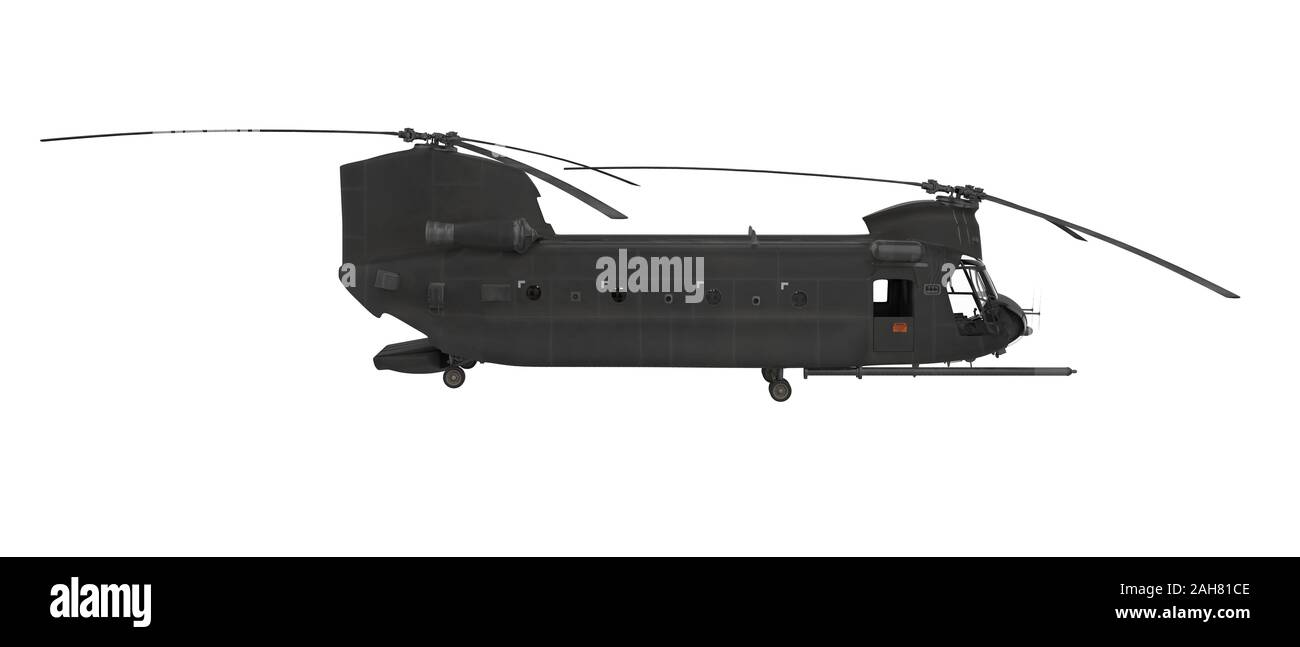 Militärische Hubschrauber isoliert Stockfoto