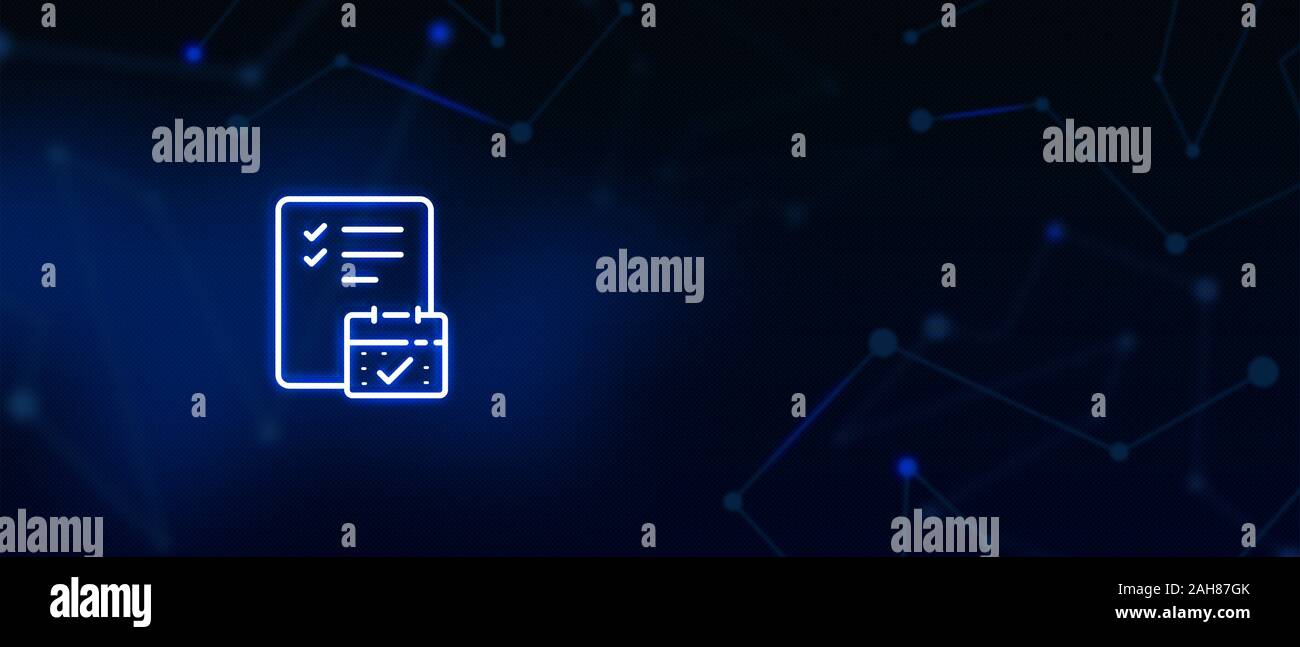 Kalendersymbol, Terminplansymbol, Geschäftsdokument, Planungssymbol, Termin, Organisator, Projektagenda, Datum und Uhrzeit, Fortschrittsbericht Stockfoto