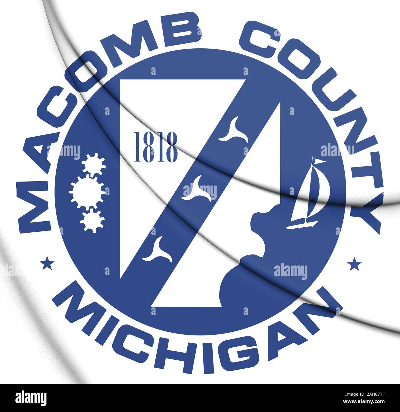 3D-Dichtung der Macomb County (Michigan), USA. 3D-Darstellung. Stockfoto