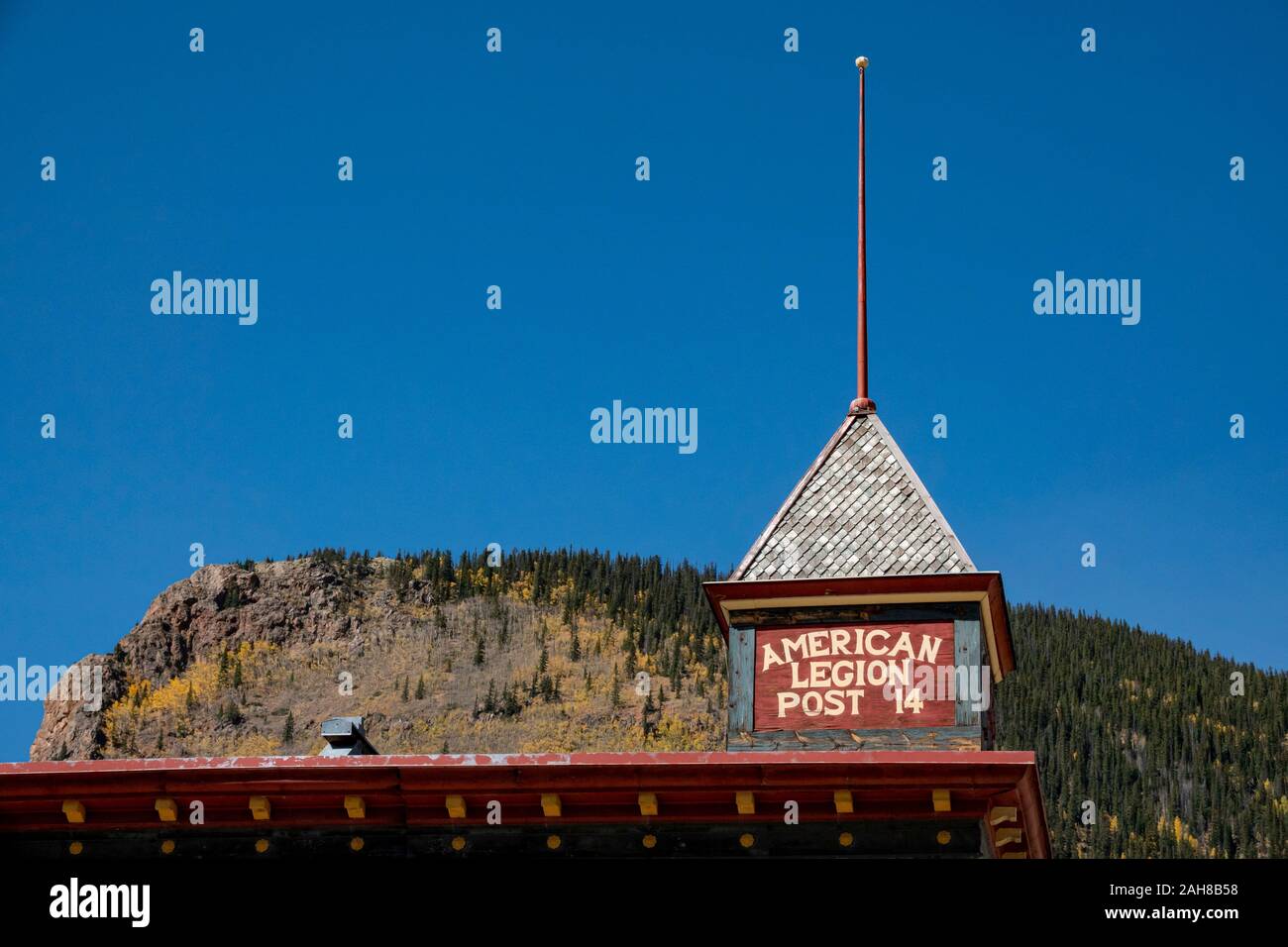 American Legion Post Gebäude in Silverton, Colorado. Stockfoto