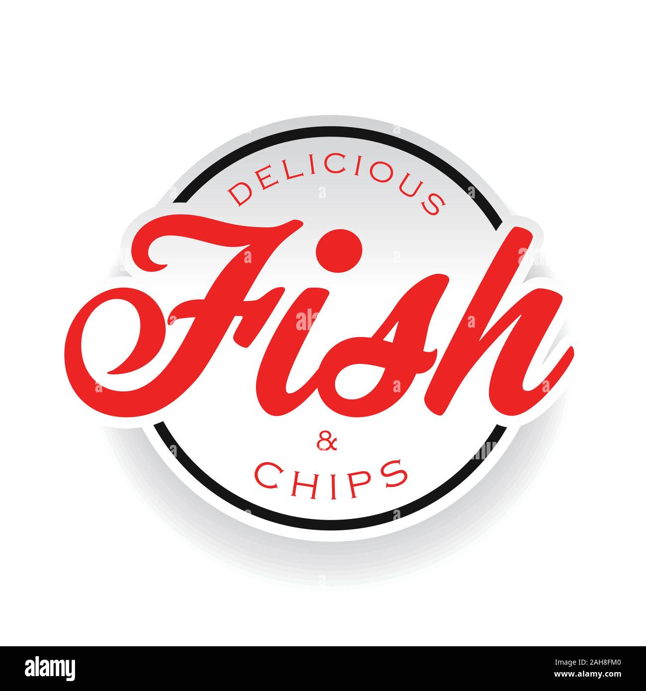 Vintage Fish und Chips Zeichen Schriftzug Stock Vektor