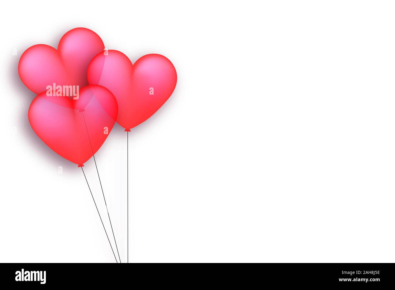 Valentines Hintergrund mit roten Herzen Stockfoto