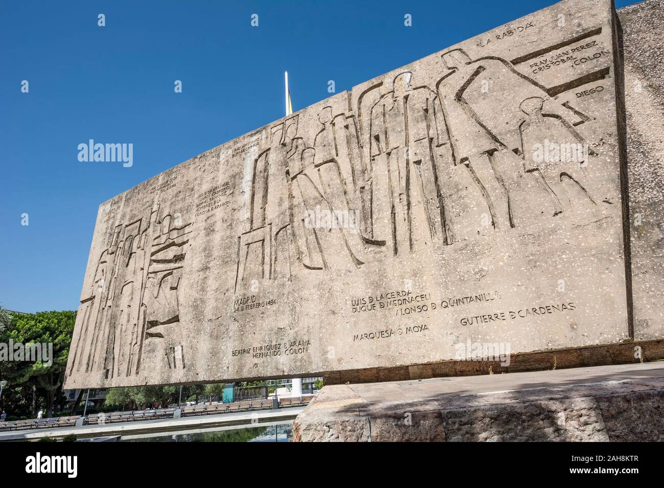 Denkmal für die Entdeckung Amerikas von Joaquin Vaquero Turcios in Jardines del Descubrimiento Park an der Plaza de Colón, Madrid, Spanien Stockfoto