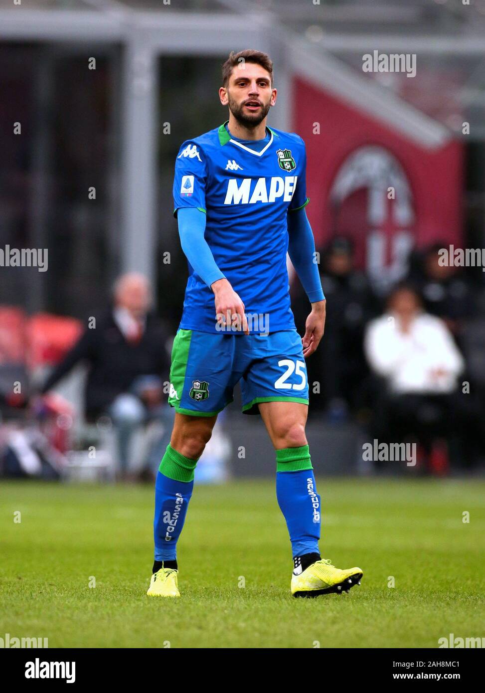 Mailand, ITALIEN - 15. Dezember 2019: Domenico Berardi blickt auf die Serie A 2019/2020 MAILAND gegen SASSUOLO im San Siro Stadium. Stockfoto