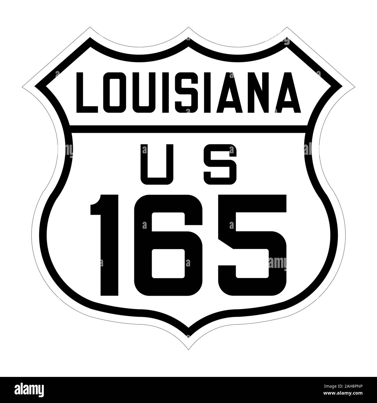 Louisiana us Route 165 Zeichen Stockfoto