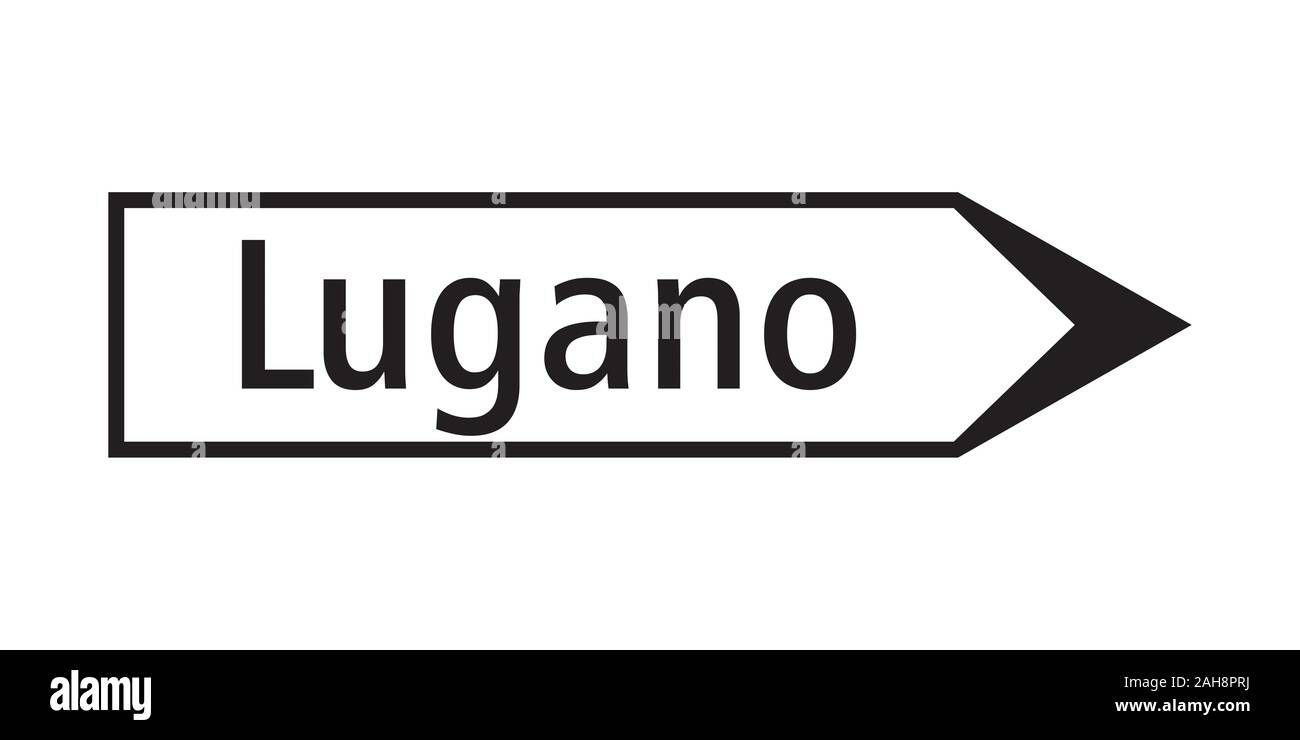 Lugano Richtung und Schild Stockfoto