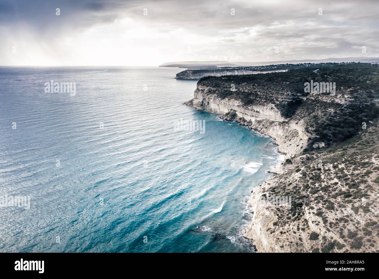 Blick über die Bucht von Episkopi, Südküste Zyperns. Stockfoto