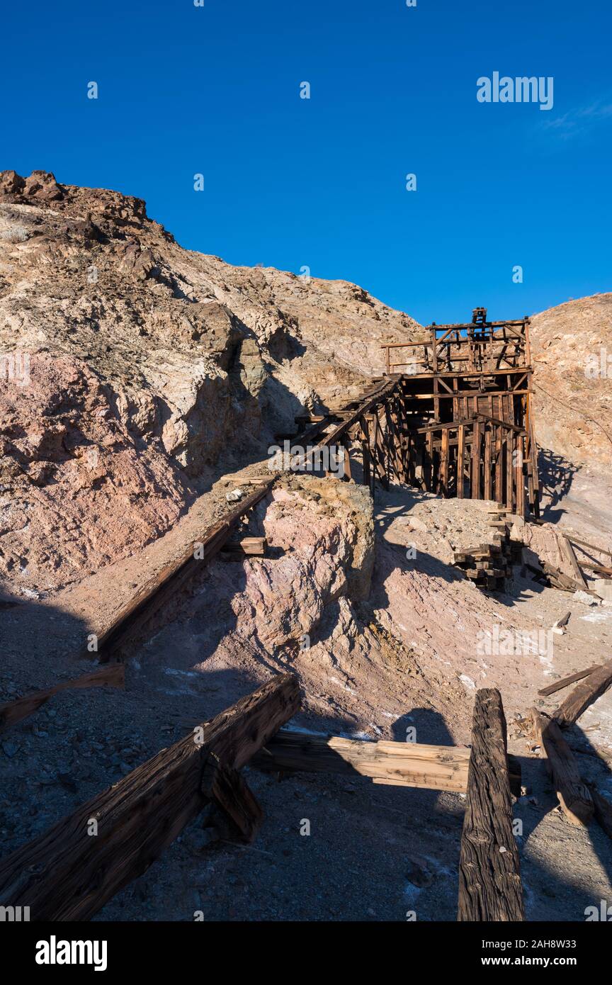 Ruinen der Keane Wunder Mine im Death Valley, Kalifornien Stockfoto