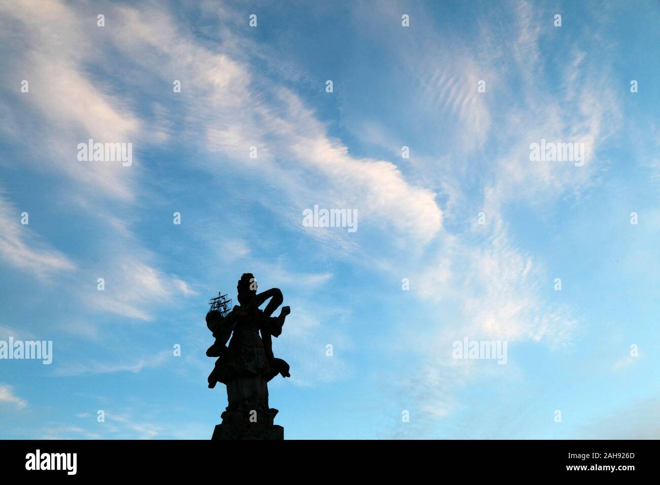 Statue von Viana im Jardim da Rn Park, Provinz Minho, Nordportugal Stockfoto