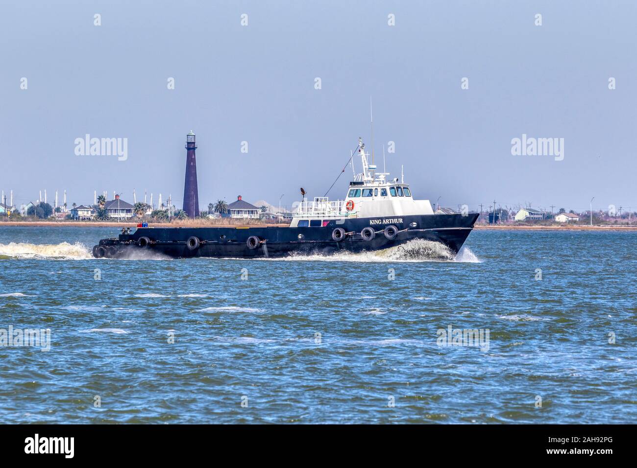 König Arthur Offshore Supply Vessel in Galveston Bay, Texas Stockfoto