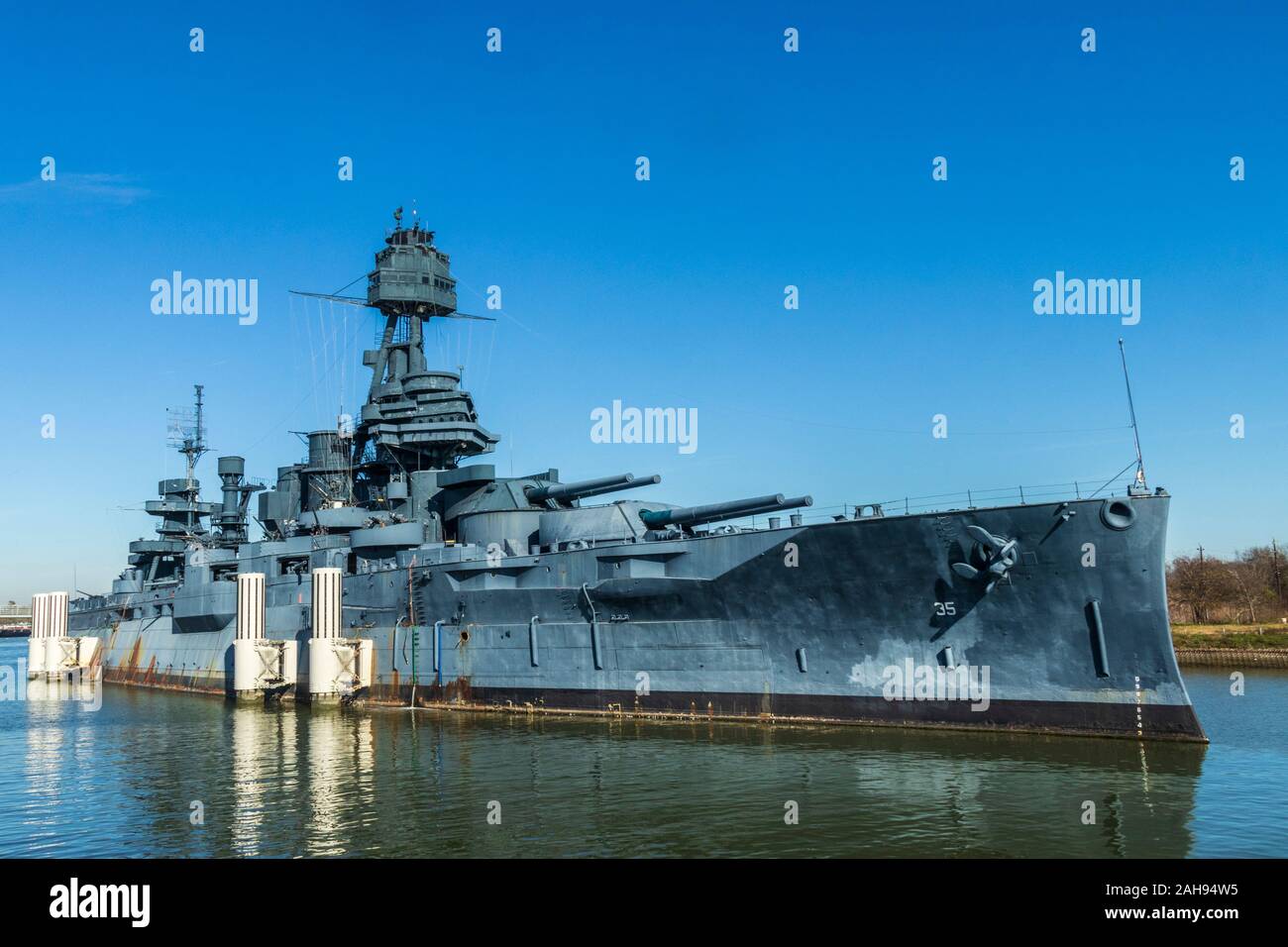 USS Texas Schlachtschiff, Museum Schiff am San Jacinto Battleground State Historic Site in der Nähe von Houston, Texas. Die einzige verbleibende dreadnought Kriegsschiff. Stockfoto USS Texas Schlachtschiff, Museum Schiff am San Jacinto Battleground State Historic Site in der Nähe von Houston, Texas. Die einzige verbleibende dreadnought Kriegsschiff. Stockfoto
