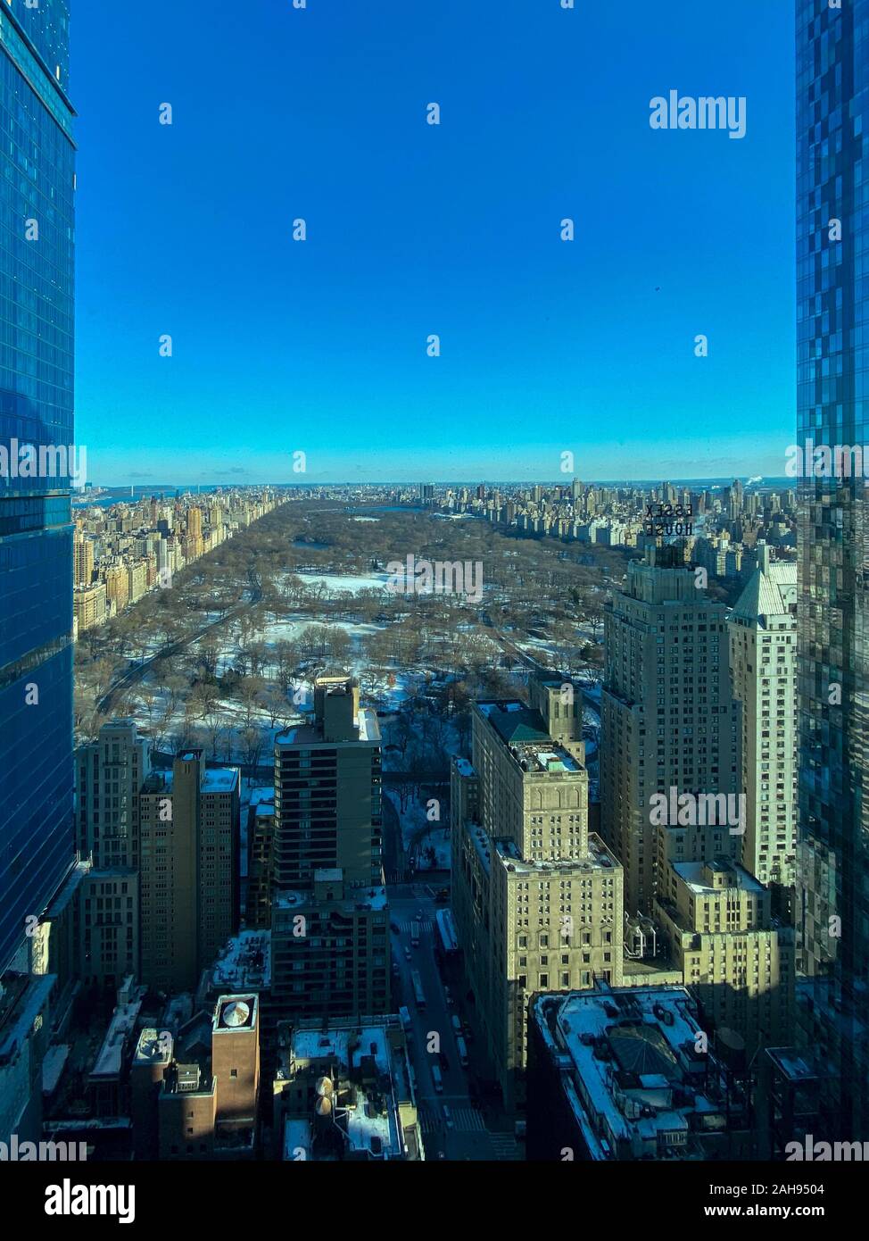 Luftaufnahme von New York City von Midtown Manhattan zu Central Park. Stockfoto