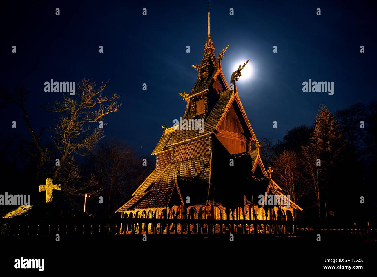 Die fantoft Stabkirche Stockfoto