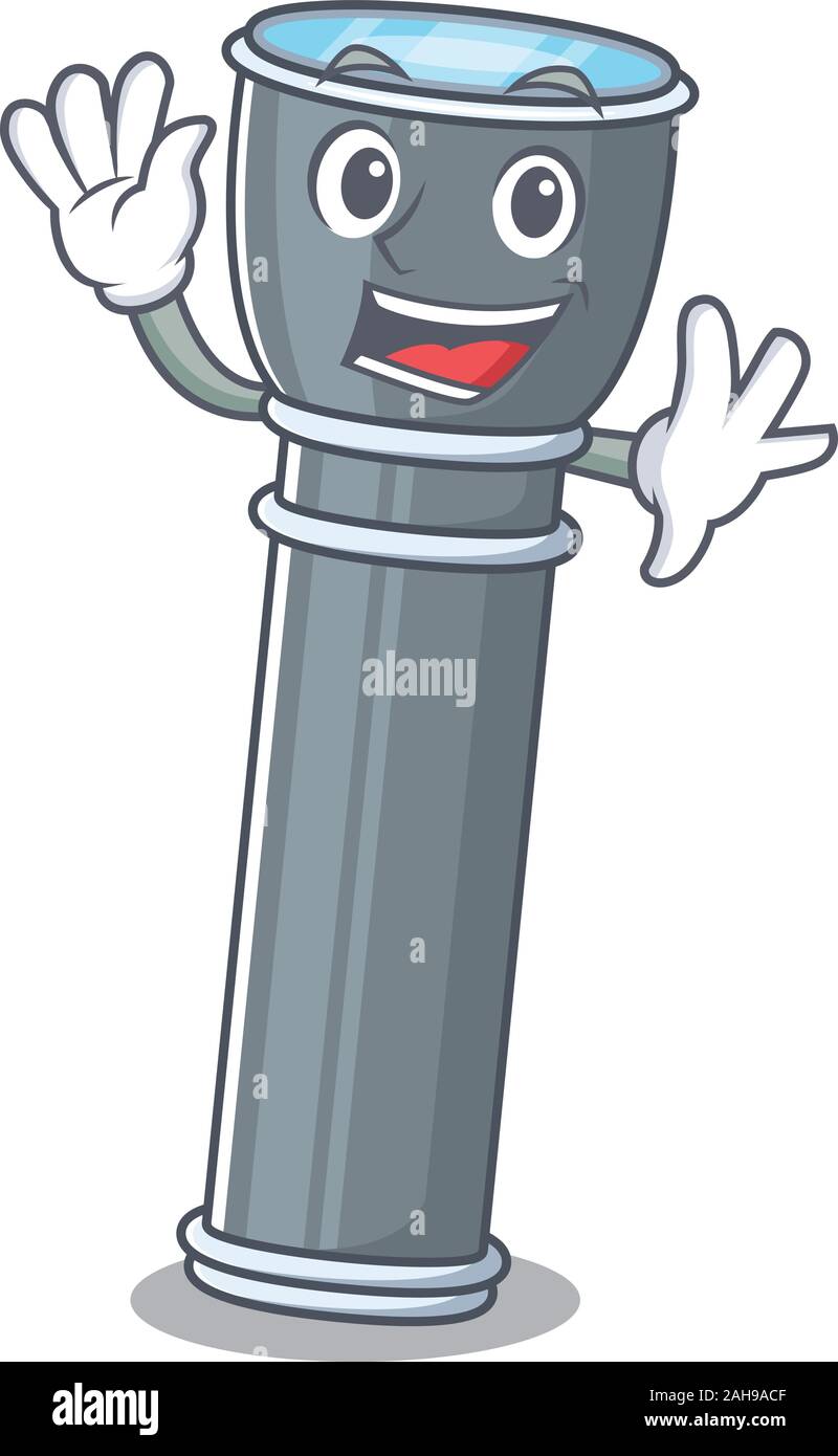 Winkende niedlich smiley Taschenlampe Blättern Cartoon Character Design  Stock-Vektorgrafik - Alamy