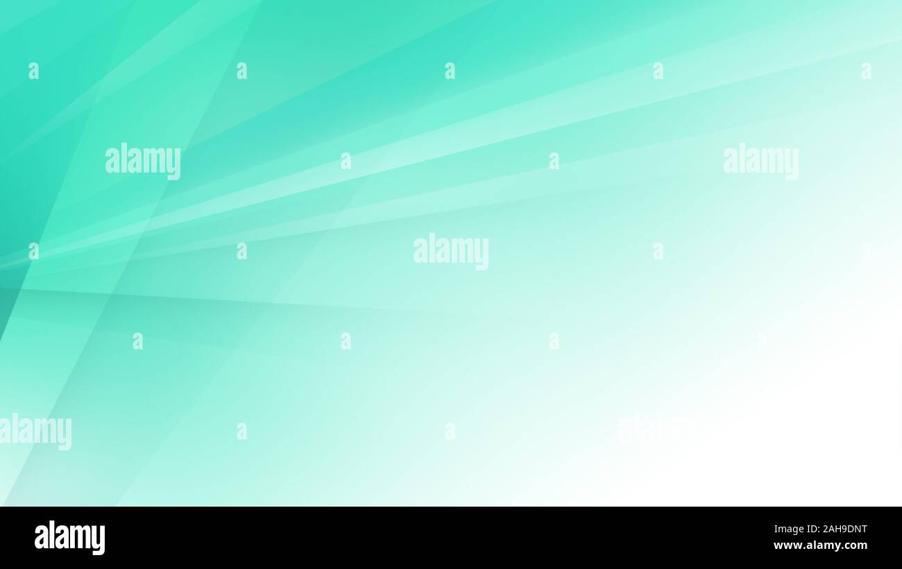 Abstrakter und moderner hellgrüner und türkisfarbener Hintergrund mit transparenten Linien und Ebenen. Business- und Firmenbanner, Kopierbereich. 4k Auflösung. Stockfoto