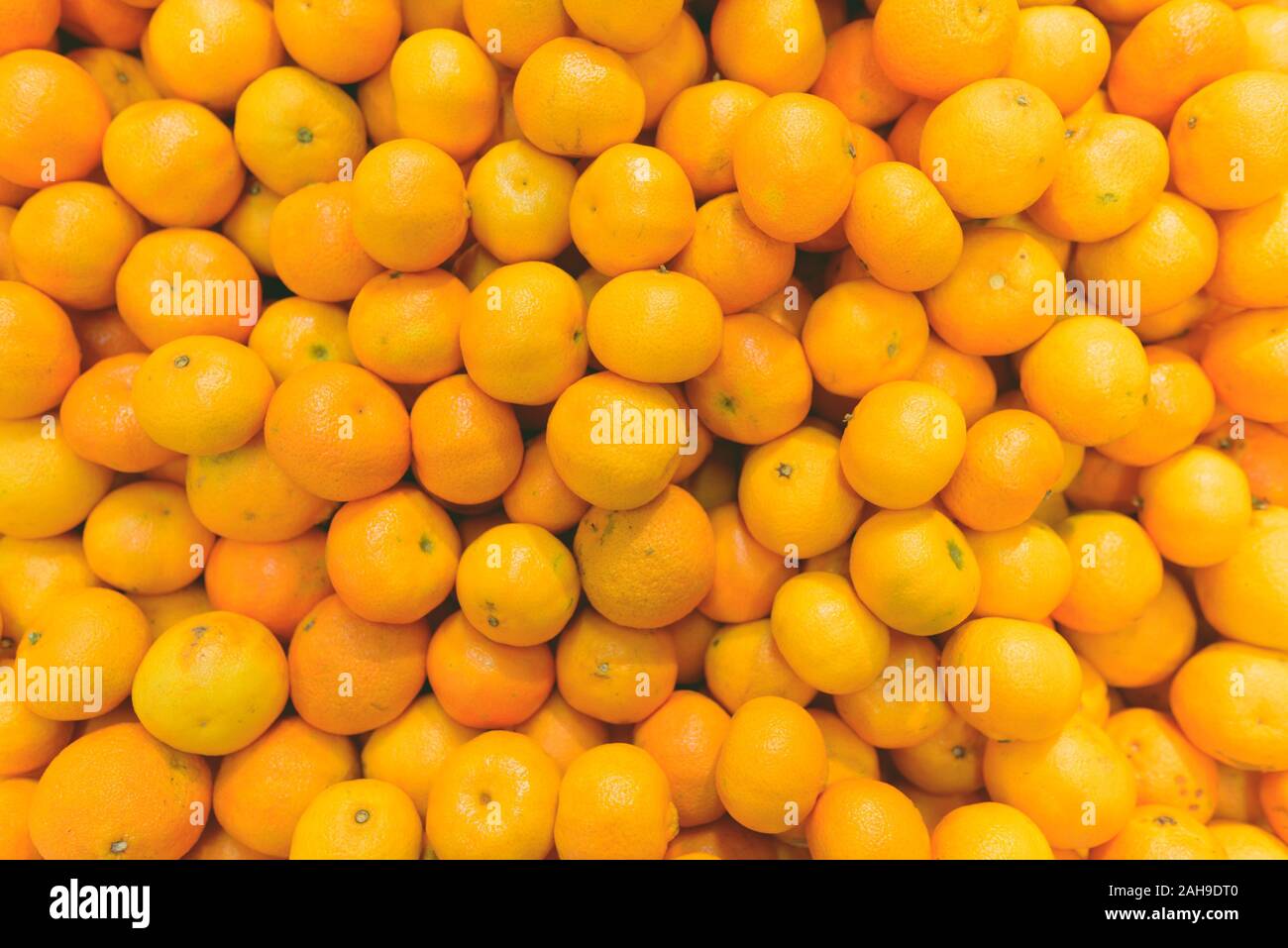 Blick von oben auf die Orange Früchte in der Ansicht von oben Stockfoto