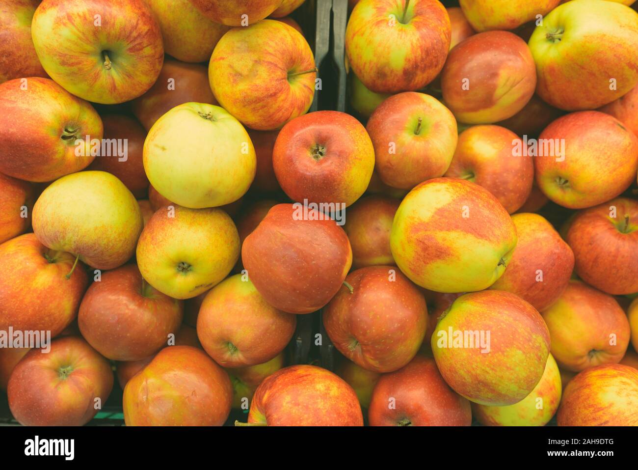 Full Frame Geschossen von Rote Äpfel in der Ansicht von oben Stockfoto