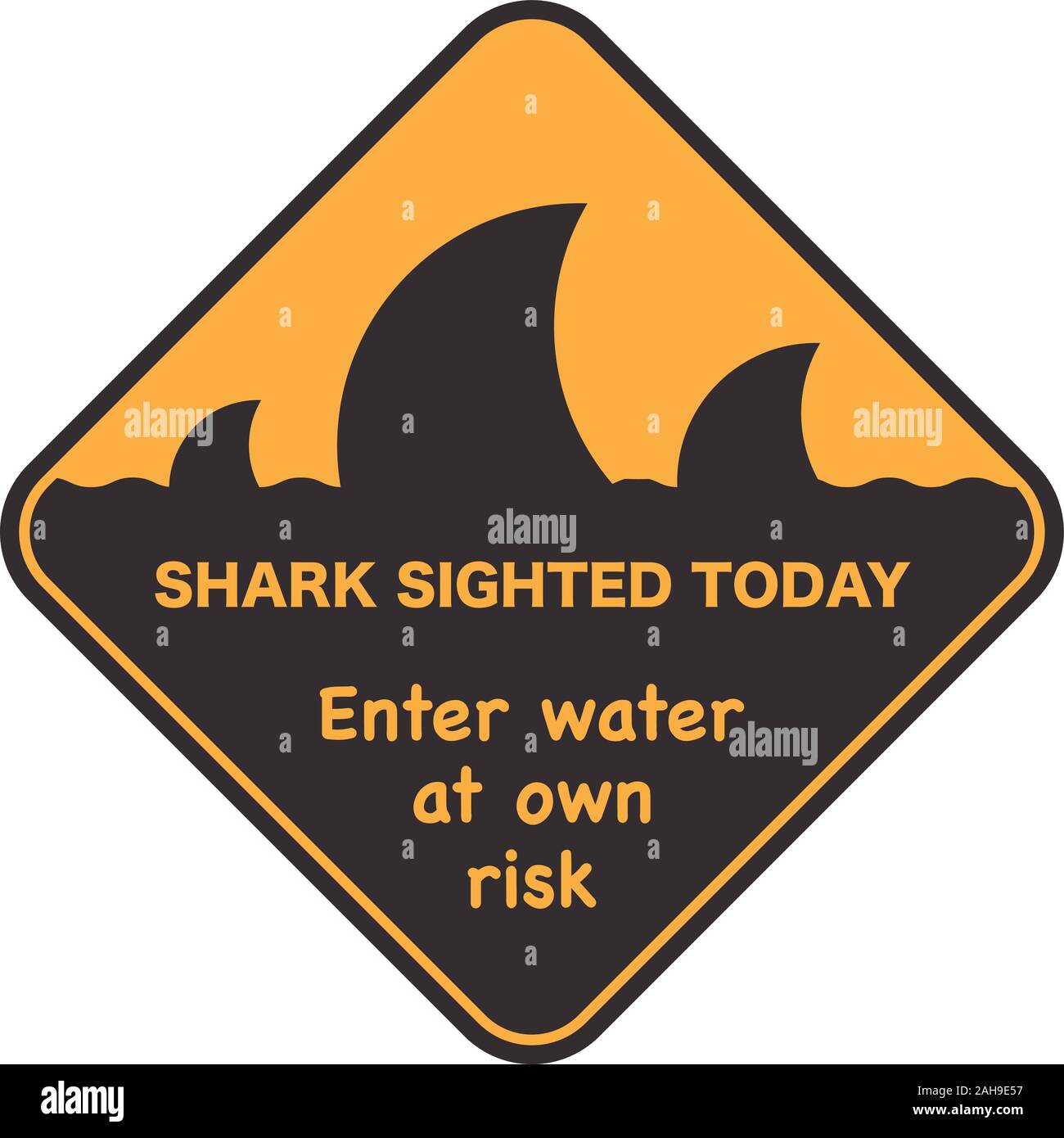 Gefahrensignal Symbol mit einem Shark Fin. Stock Vektor