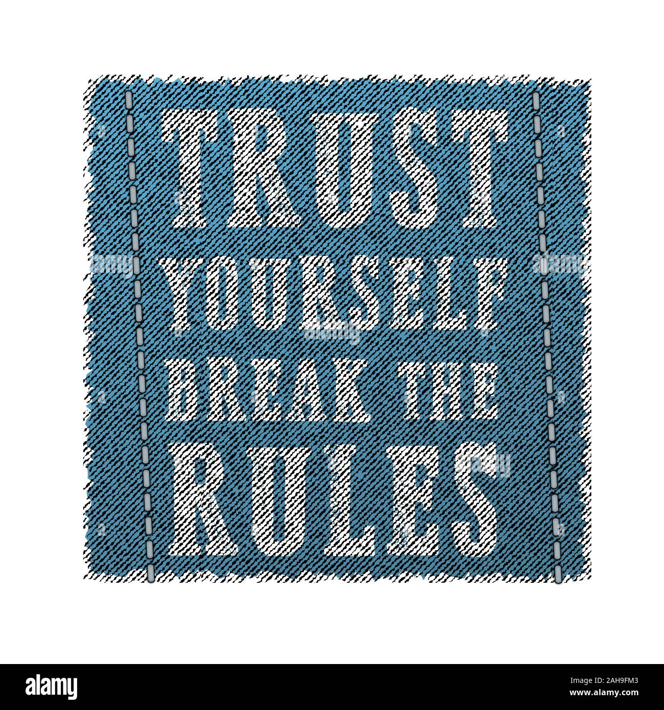 Slogan brechen alle Regeln. Grunge Design. Stock Vektor
