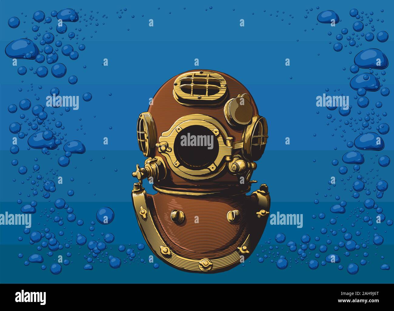Alte Taucher Helm Stock Vektor