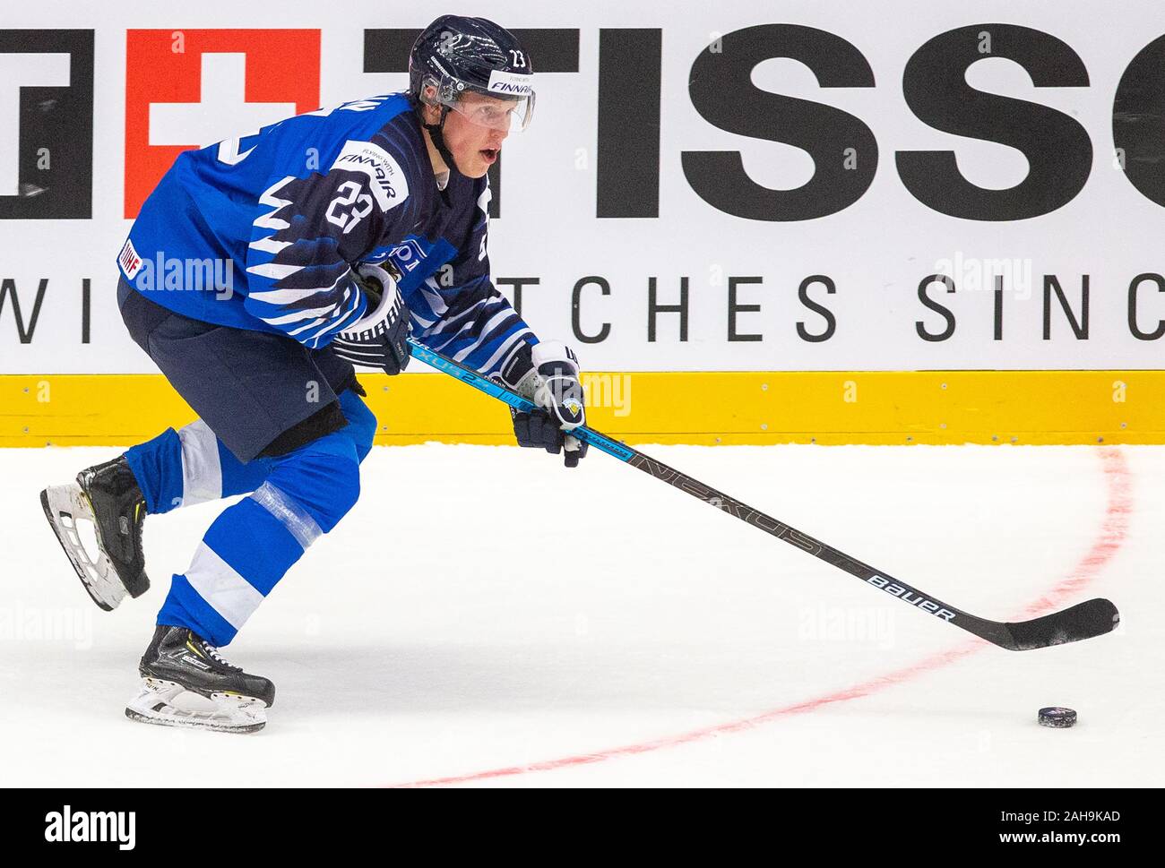 Ville Petman (FIN) in Aktion während der 2020 IIHF World Junior Eishockey WM Gruppe eine Übereinstimmung zwischen Schweden und Finnland in Trinec, Tschechische Repu Stockfoto
