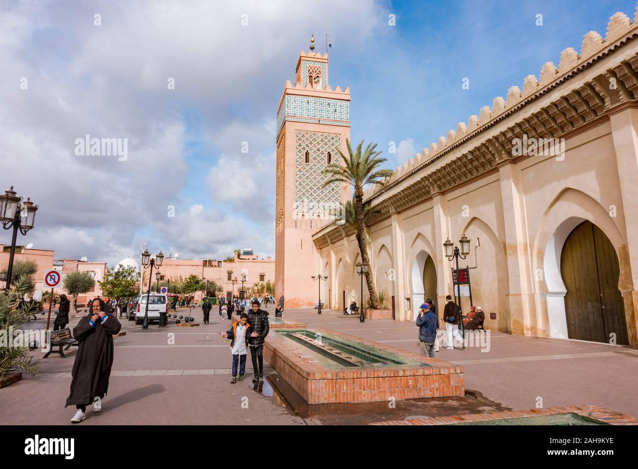 Kasbah Moschee in der alten Kasbah in Marrakesch, am Place Moulay, Royal District, Marrakesch, Marokko. Stockfoto