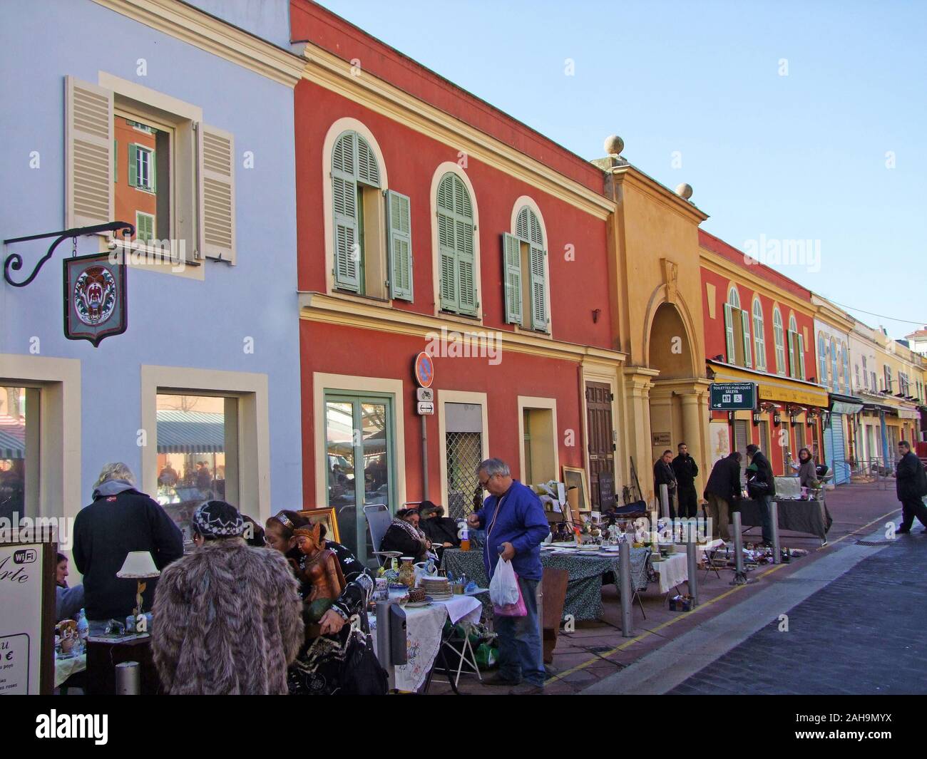 Markt der antiquitätenhändler saleya Kurs Schön Stockfoto