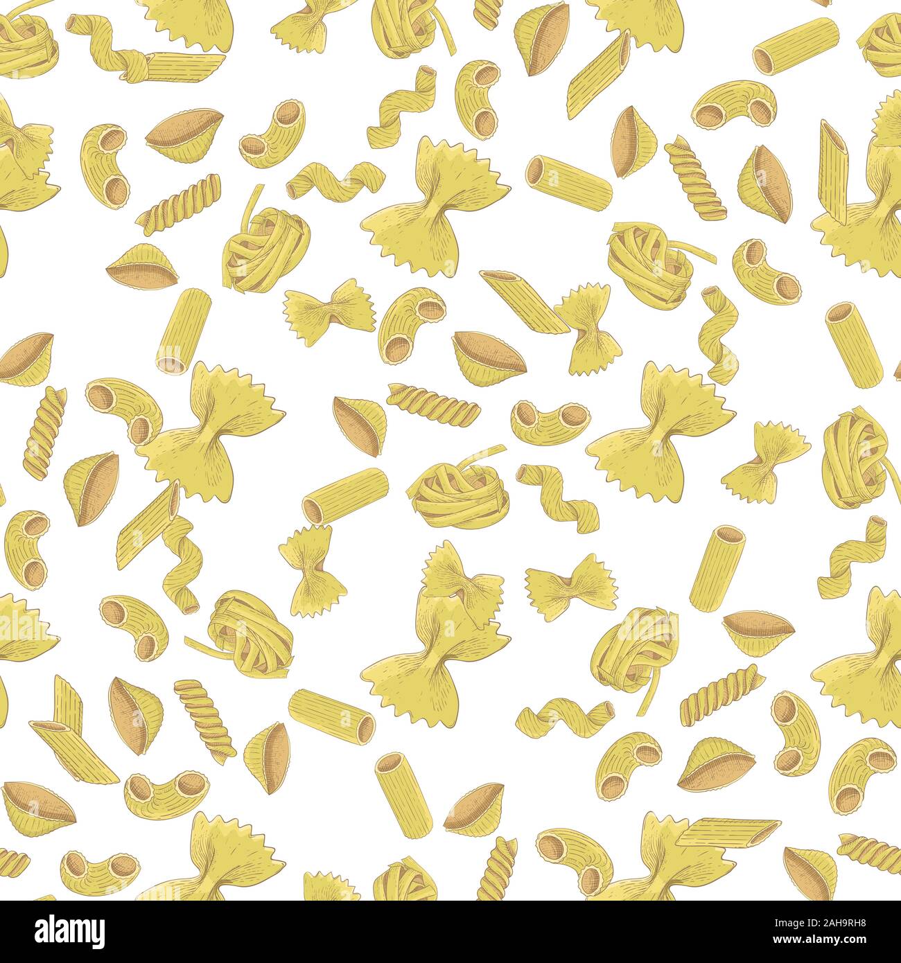 Pasta Kollektion. Farbige hand gezeichnete Skizze Stock Vektor