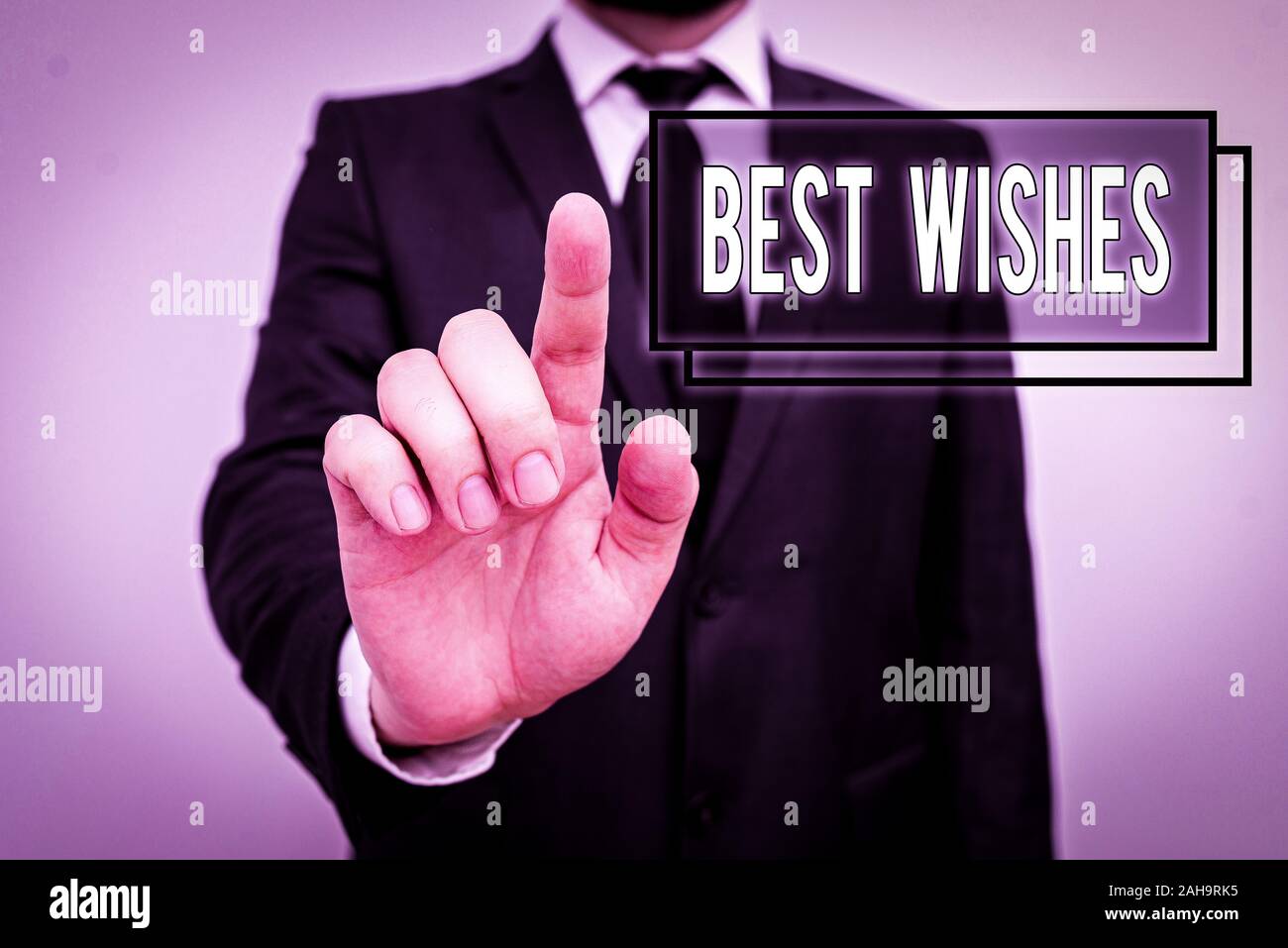 Text Zeichen zeigen die besten Wünsche. Business Foto präsentiert ein Ausdruck der Hoffnung für jemand ist Zukunft Glück oder Wohlbefinden männlichen menschlichen mit Bart tragen Stockfoto