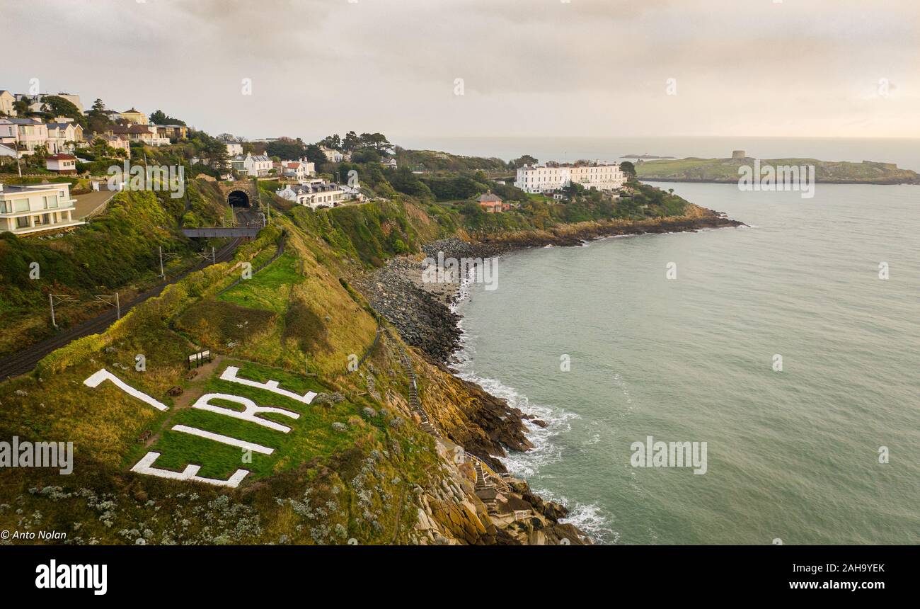 Eire Sign 7, Hawk Cliff, Dalkey, Irland Stockfoto