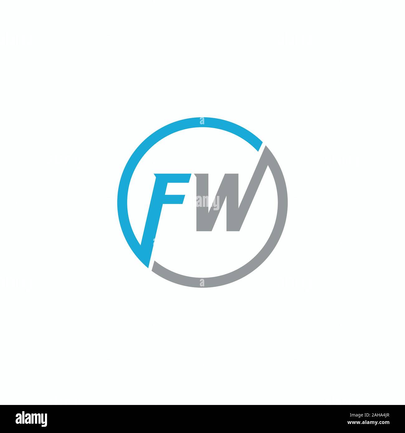 Initial fw oder wf Logo Design Template Stock Vektor